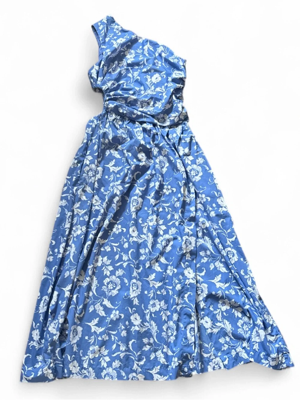 Abercrombie and Fitch Giselle Maxi Dress One-Shoulder Blue Floral Dress Size L